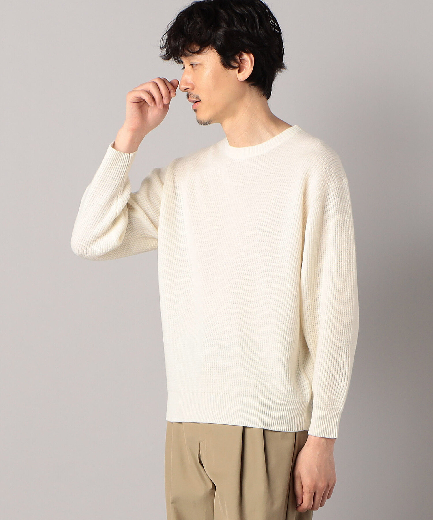 カシミヤワッフル クルーセーター（5934KI01） | ARTISAN MEN
