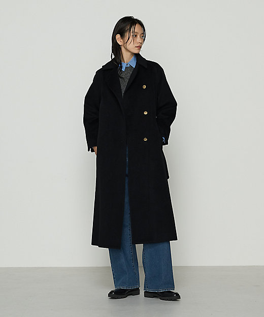 TALLサイズ 〕 アンゴラウール ロングトレンチコート