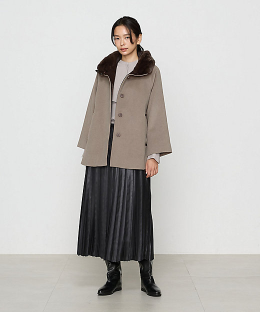 アンゴラウール Aラインショートコート（0115WI03） | COMME