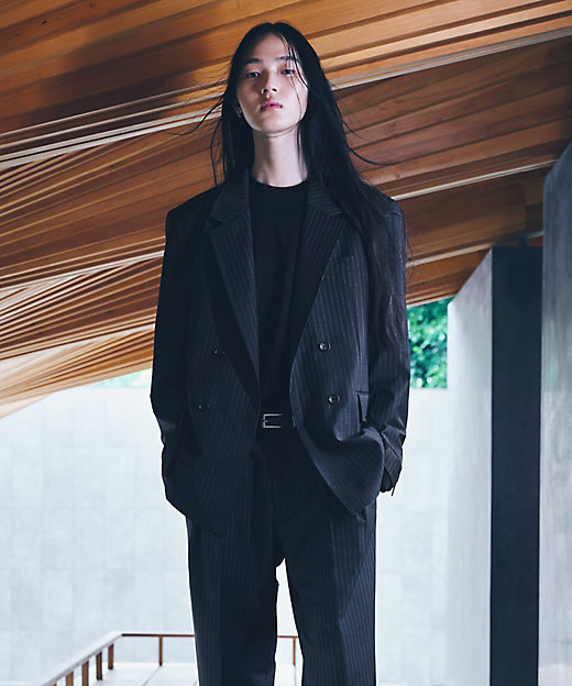 ブライトリーセットアップ】マニッシュストライプ 2WAYストレッチ