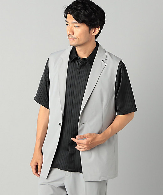 ナイロントリコット ロング ジレ【セットアップ可能