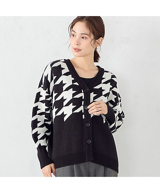 千鳥柄 オーバーサイズ カーディガン（1257KE08） | COMME CA