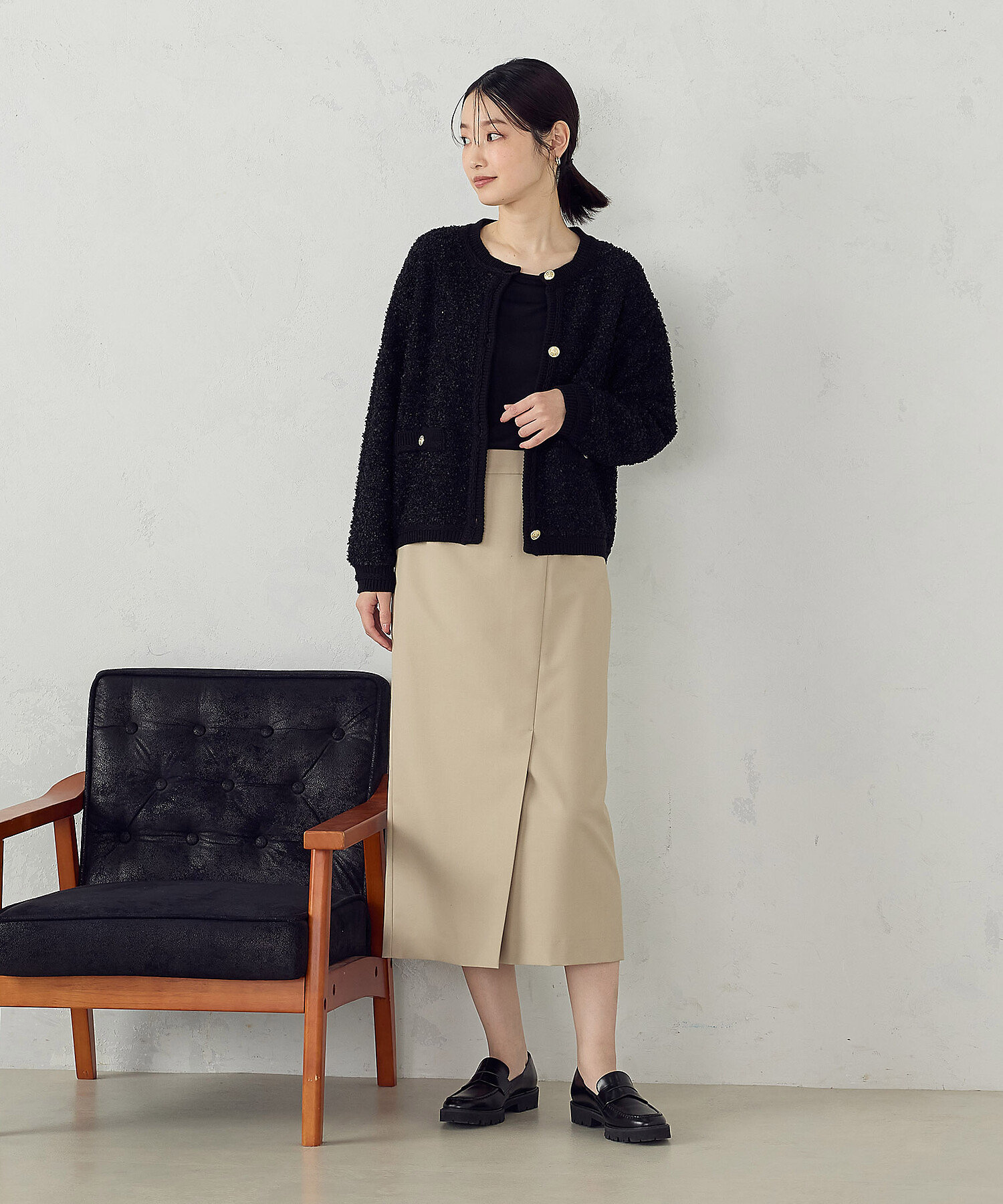 ツイード金ボタン ニットカーディガン（1257KK04） | COMME CA