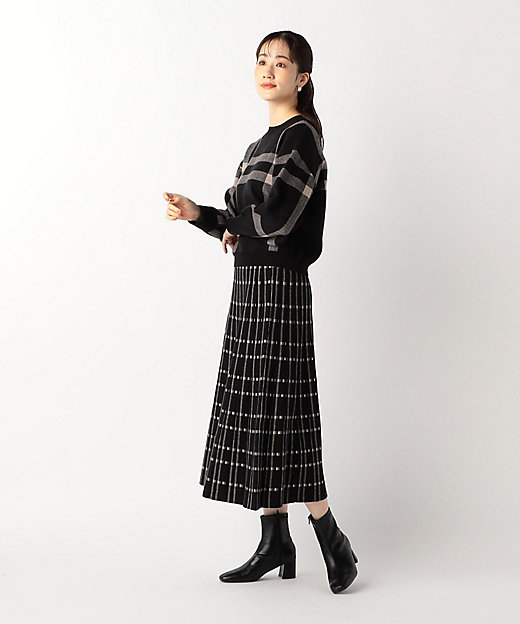 チェック柄 ニットスカート ／ セットアップ対応（1250FI15
