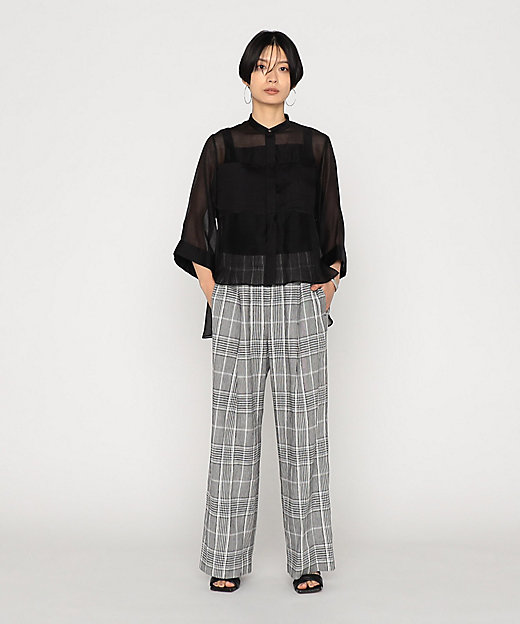 グレンチェック ワイドパンツ（2804PK05） | BASILE28 (Women