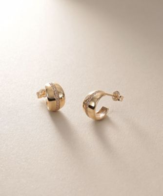 K10ダイヤモンド 月甲フープ スタッドピアス（2002536266