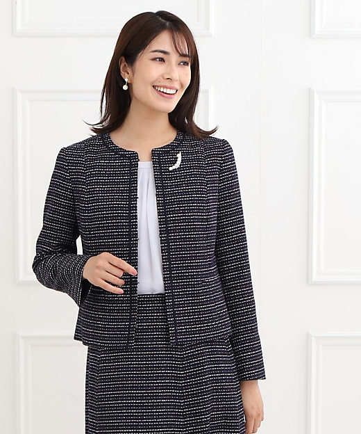 フォーマル／入卒／ママスーツ／セットアップ可】ツイードジャケット
