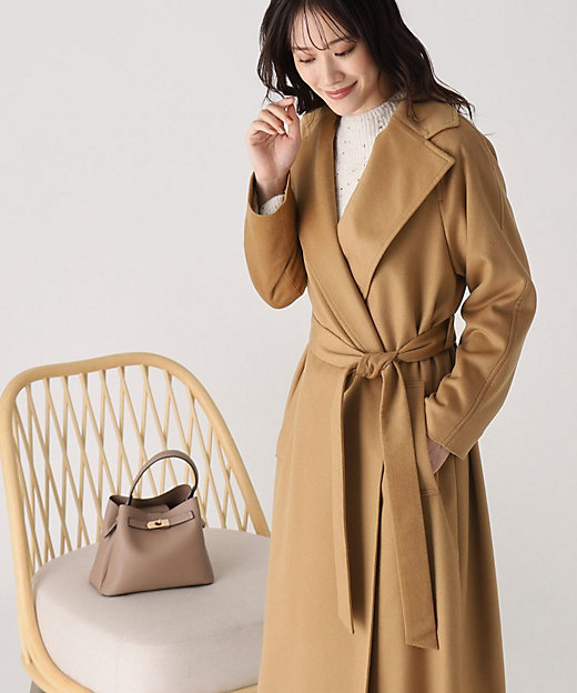 ◇【カシミヤ100％／日本製】大人のリラックス感あるガウンコート