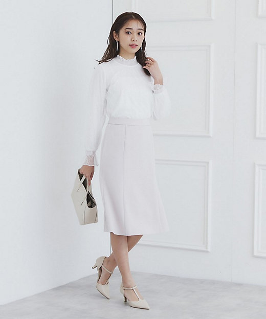 ラッキーインラブ テニスウェア 白レース長袖トップス US-XSサイズ