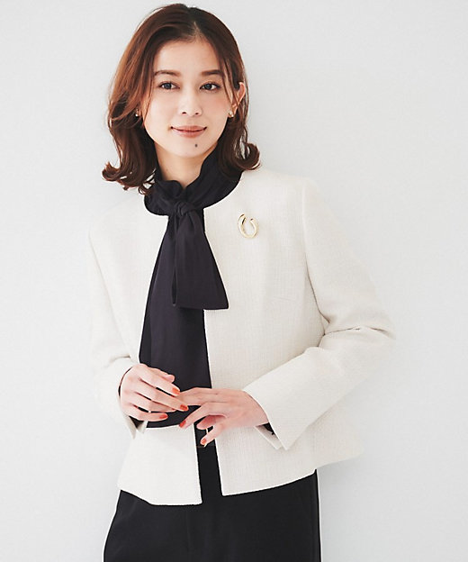 通勤】ツイード ペプラムジャケット（2002409351