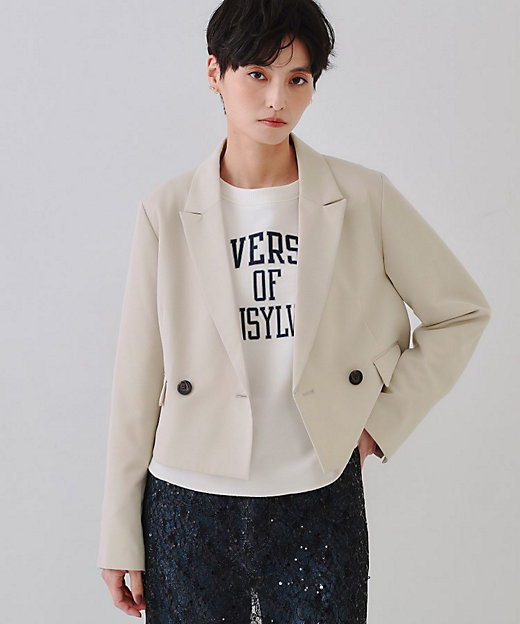 ショートテーラードジャケット【洗濯機洗い可】（2002427566