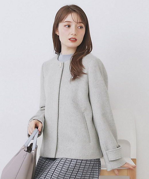 ノーカラーショートコート（2002506867） | index (Women
