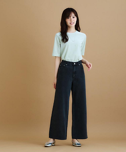 丈が選べる》デニムバギーパンツ【洗濯機洗い可