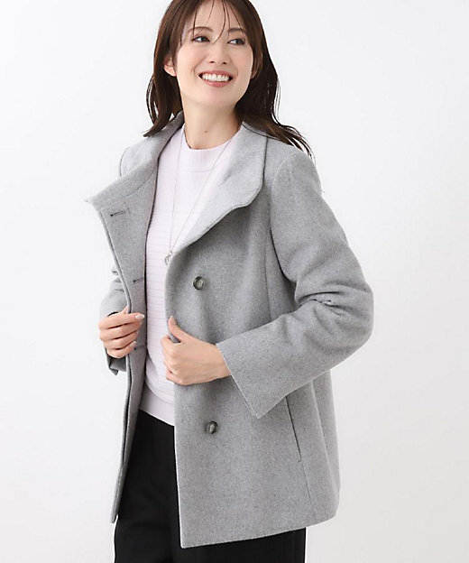 衿が顔に当たらない◎】スタンドネックミドルコート