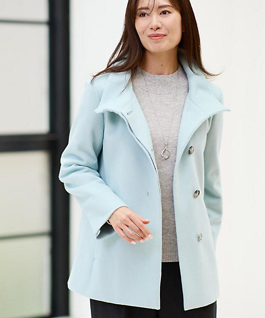 衿が顔に当たらない◎】スタンドネックミドルコート