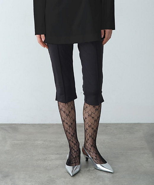 piedi nudi｜flower lace tights