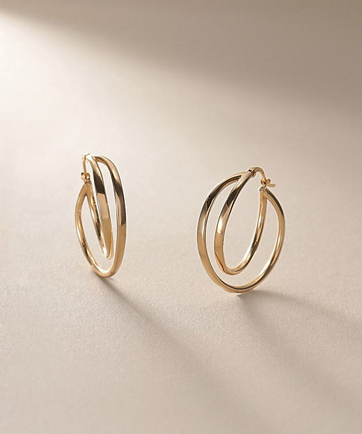 K10中空クロスダブル フープピアス（2002536271