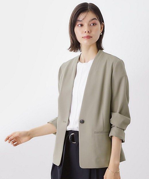 ノーカラージャケット【セットアップ可】（2002538425