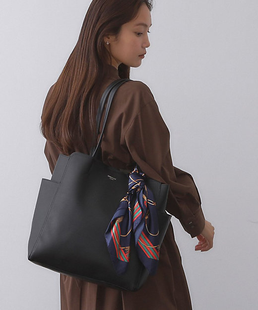 A4サイズ対応】スカーフ付き裏スエード調合成皮革トートバッグ