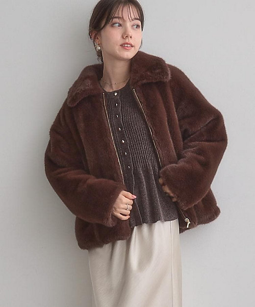 ふわふわ・上品】ミンクフェイクファーアウター（2002539084