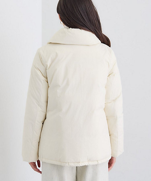 撥水／洗える／デザイン衿】ステッチレス ショートダウンコート