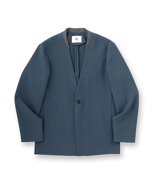 セットアップ対応】360度ストレッチノーカラージャケット