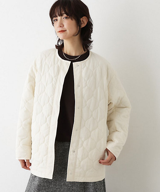 キルトノーカラージャケット（2002549654） | Dessin (Women