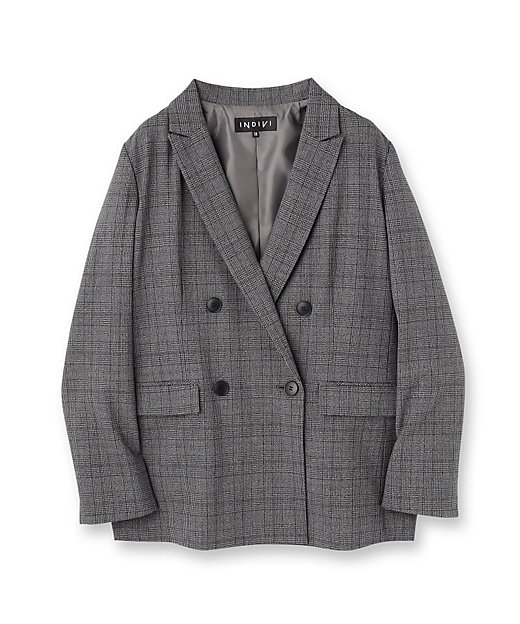 洗える／オンオフ】チェック柄ダブルジャケット（2002541657