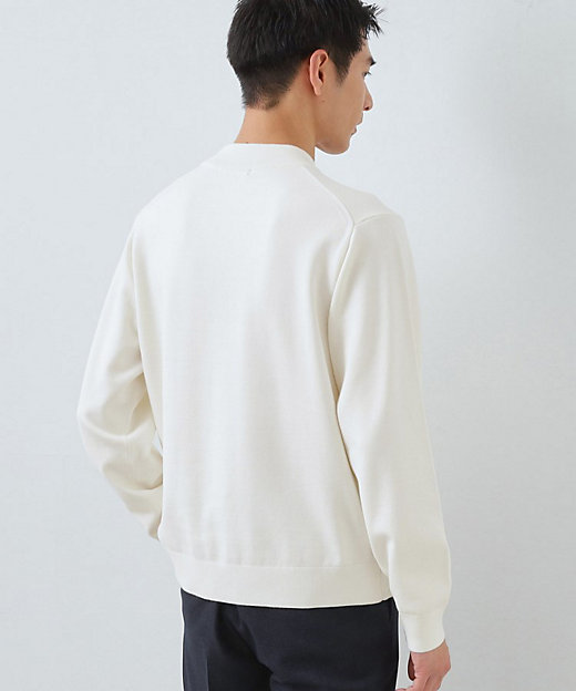 冬のビジネスシーンに最適】シルキーモックネックニット 洗濯機OK