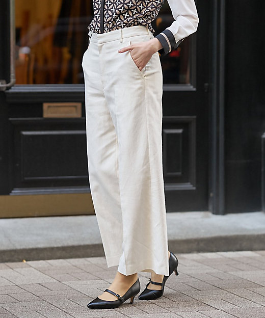 リネンブレンドワイドパンツ（2002589239） | DRESSTERIOR