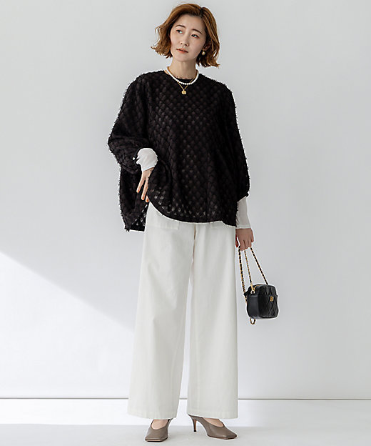 洗える】シアーカットジャカード ブラウス（BLWOGM0314