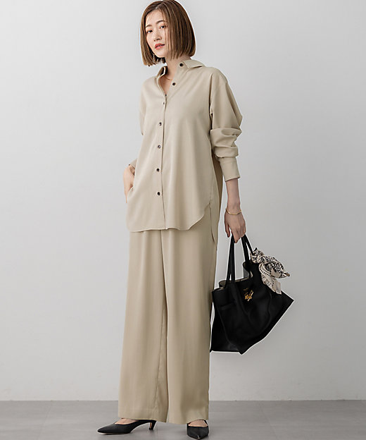 見上愛さん着用／Oggi10月号掲載／洗える】スエーディーサテン