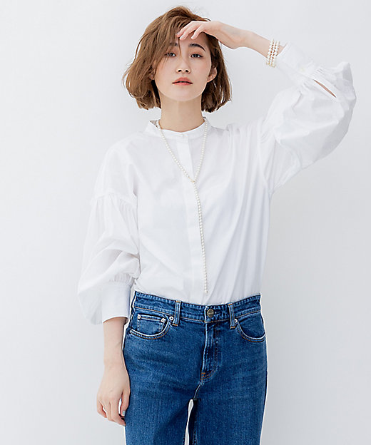 洗える】CANCLINI ボリュームスリーブ シャツ