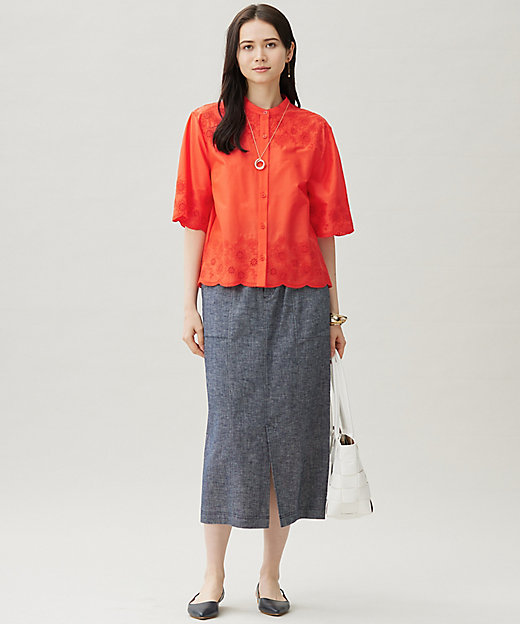 エンブロイダリーローンシャツ ブラウス（BLWRGA0003