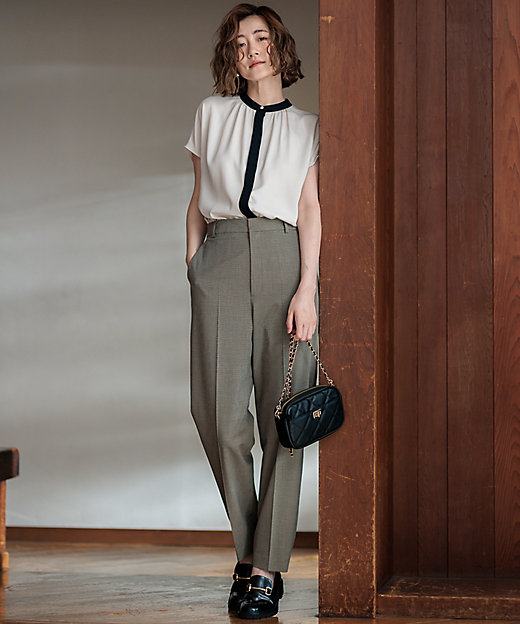 洗える】バックサテンアムンゼン パール釦 ブラウス