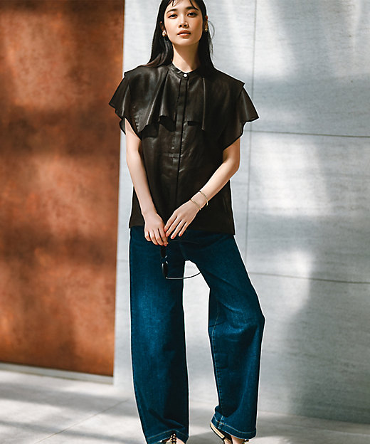 接触冷感／洗える】シアーフィルム ブラウス（BLWWCM0603