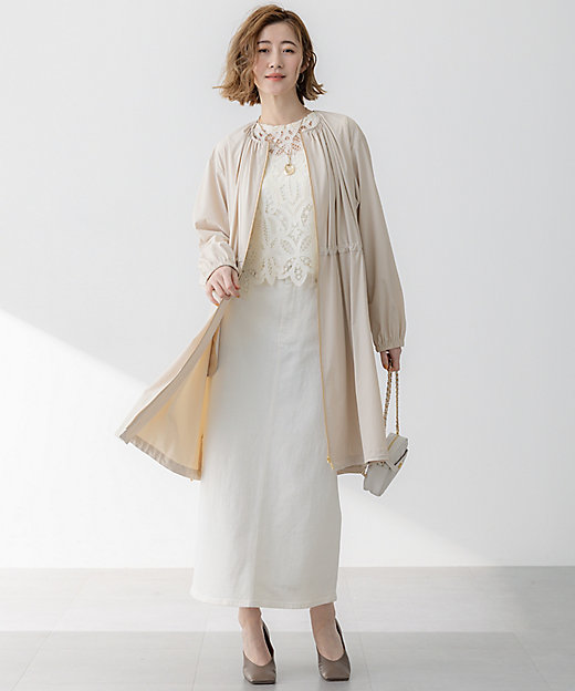 撥水加工】ナイロン2WAYストレッチ ロングアウター