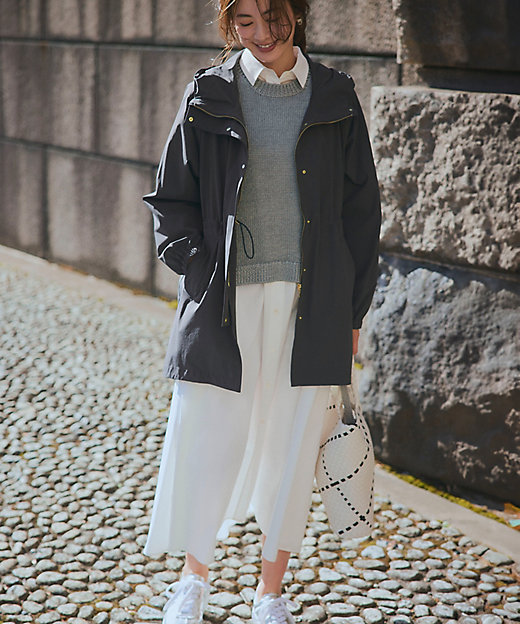 撥水加工】ナイロン2WAYストレッチ フーデットアウター