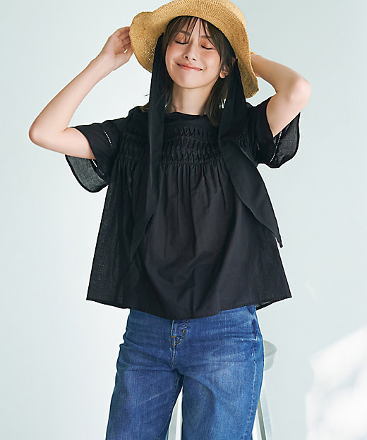 Oggi8月号掲載／UVケア】ラフィア リボン ハット