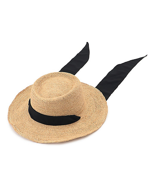 Oggi8月号掲載／UVケア】ラフィア リボン ハット