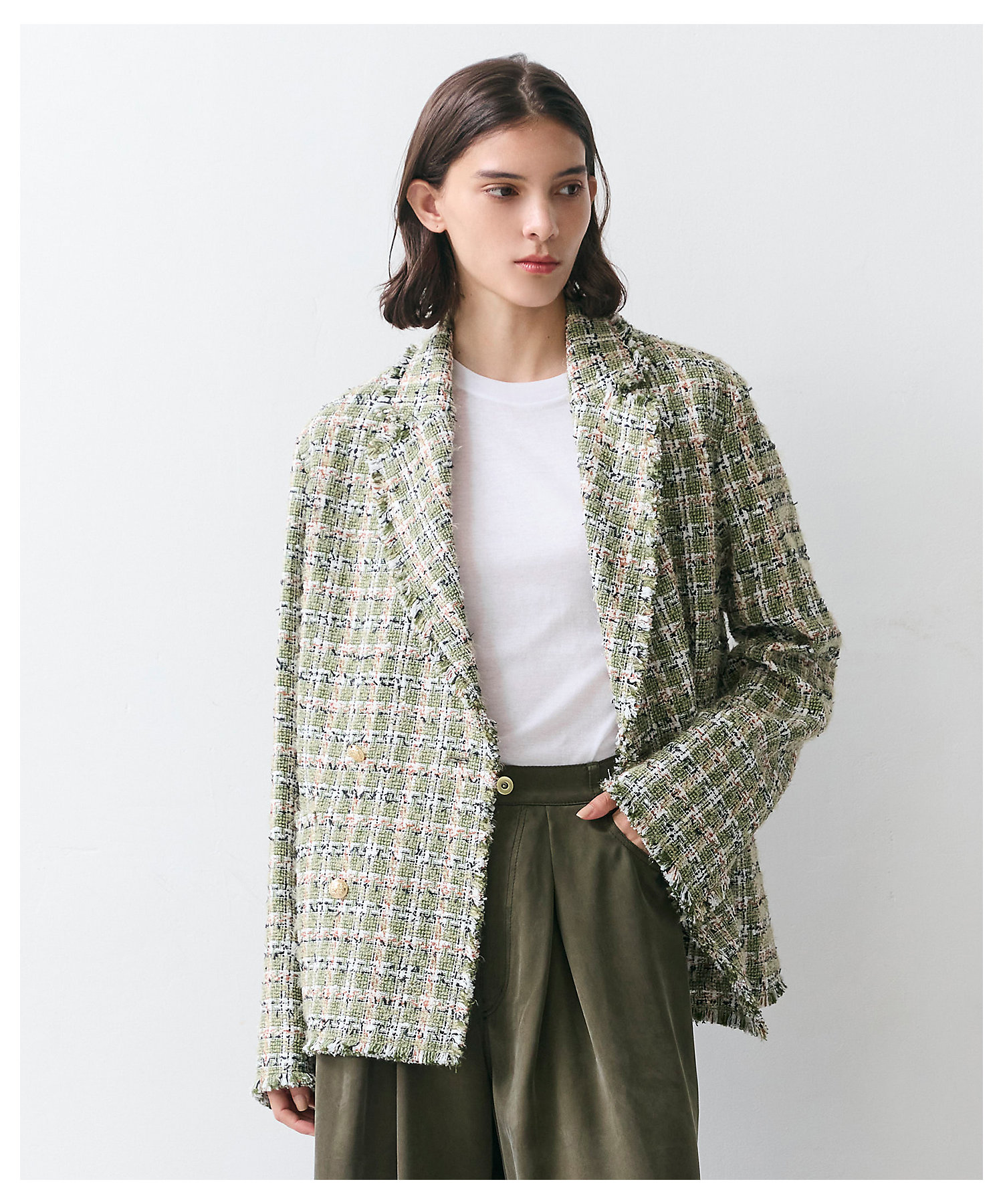 送料無料】【Oggi掲載】BERYL ／ ファンシーツイードダブル