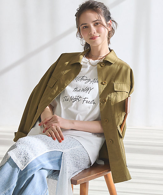 SLOW／一部店舗限定】ハイカウントギャバ ミリタリージャケット