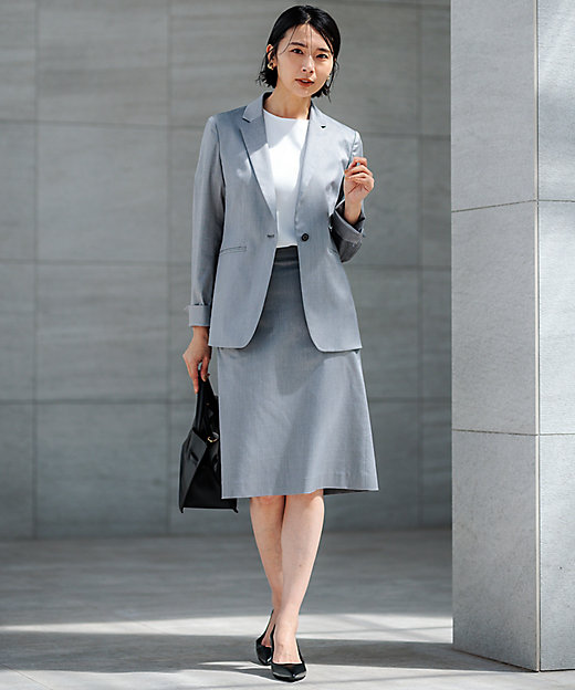 セットアップ対応／洗える】グロッシーコットンシャンブレー