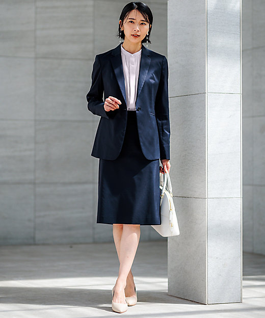 セットアップ対応／洗える】グロッシーコットンシャンブレー