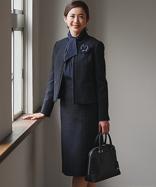 送料無料】【セットアップ対応】ライトシャインツイード ノーカラー