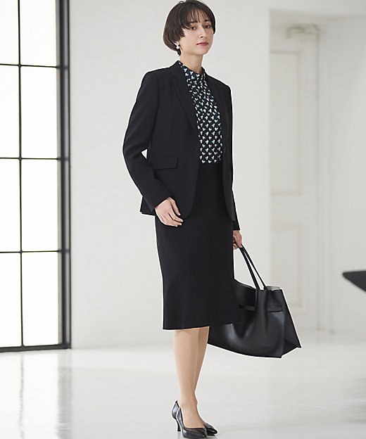 セットアップ対応／洗える】トリアセダブルジョーゼット テーラード