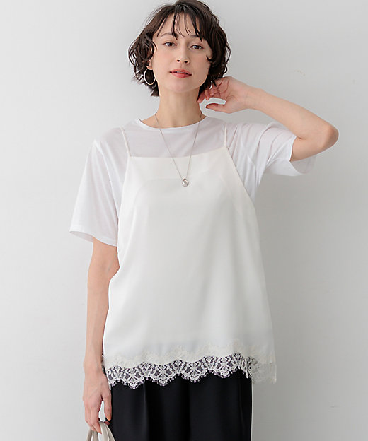 サテンレースキャミソール（KKWWLM6336） | 23区 L (Women