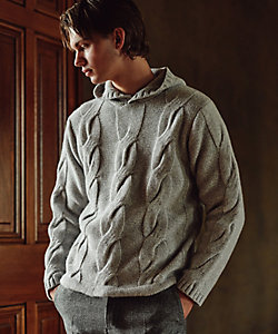 キングサイズ・インポート素材／軽量】ベビーアルパカ ニットパーカー