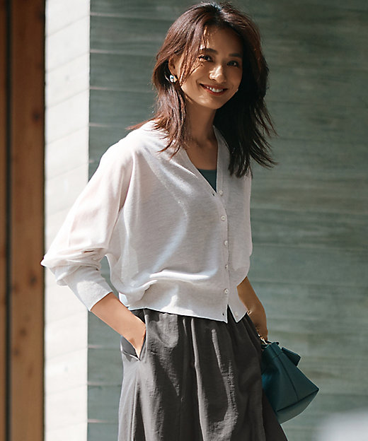 新色追加】シャイニーシアー ニット カーディガン