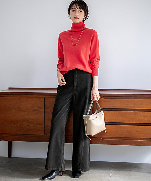 滝沢眞規子さん着用／BAILA掲載／洗える】ピュアカシミヤ